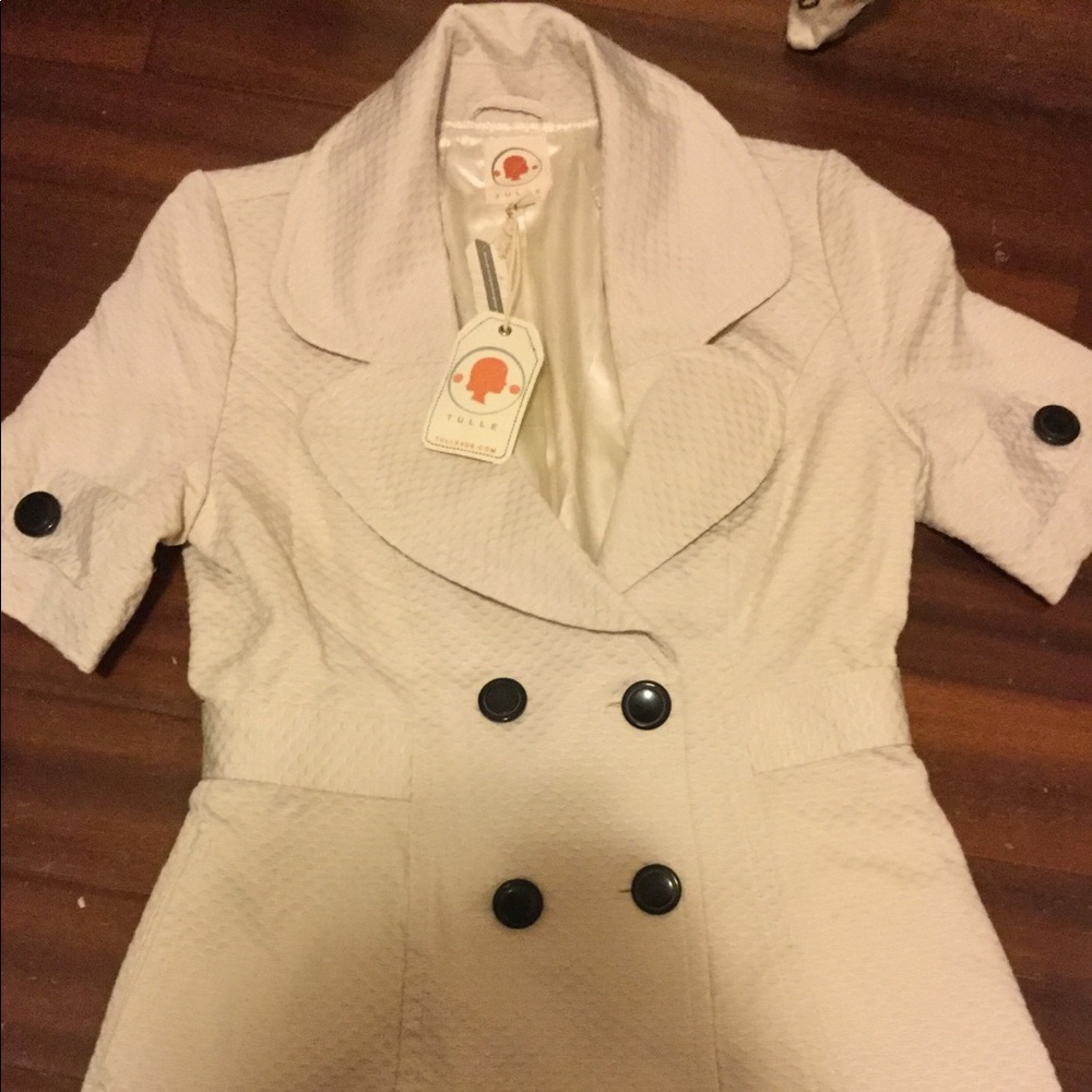 Tulle Short Sleeve Trench coat